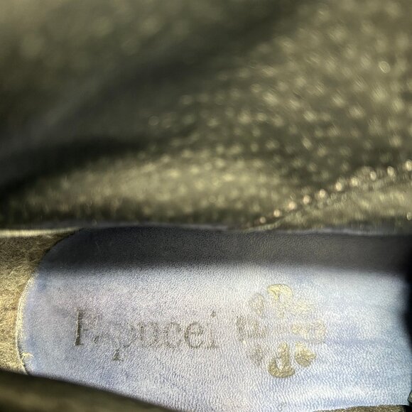 PAPUCEI Boots Textured Black Leather Full Front Zip Block Heel Size 36, fit US 7 - Picture 4 of 7